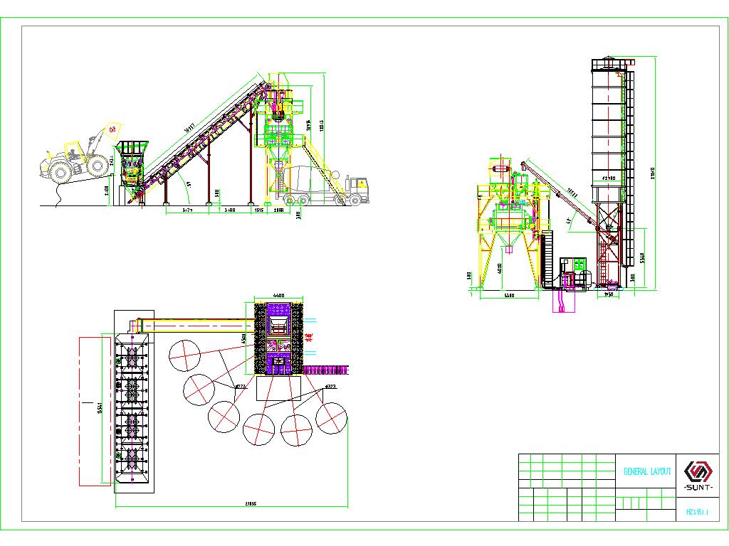 HZS150 cement concrete mixing machine